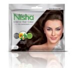 Nisha Cream Hair Color Rich Bright Long Lasting Hair Colouring For Ultra Soft Deep Shine 100% Grey Coverage Conditioning With Natural Herbs Dark Brown (Pack of 1) - Fast UK Delivery