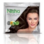 Nisha Cream Hair Color Rich Bright Long Lasting Hair Colouring For Ultra Soft Deep Shine 100% Grey Coverage Conditioning With Natural Herbs Dark Brown (Pack of 1) - Fast UK Delivery