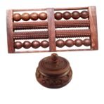 FA INDUSTRIES Accupresure wooden Foot leg feet Roller Massager Tool for Body relieves Stress (14x8x2) In, Sindur ki dibbi Free Brown colour (Only Massager Manufacturering) - Fast UK Delivery