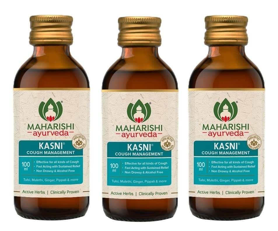 uk61Nvd3u6T3L-1-1.jpg Maharishi Ayurveda Kasni Cough Syrup with Kanth Sudha | Ayurvedic Cough Syrup | Hot Sip Cough Relief Products for Kids Dry Cough Chronic Cough | Non-Drowsy | Non- Habit Forming| Non-alcoholic | 100 ml | Pack of 3 - Fast UK Delivery - Image 1