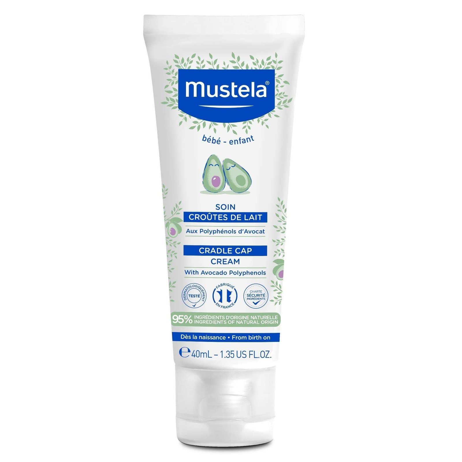 uk61OPK3IHVcL-1-1.jpg Mustela Baby Cradle Cap Cream 40ml - Newborn Safe - with Natural Avocado - Paraben Free & Fragrance Free - Fast UK Delivery - Image 1