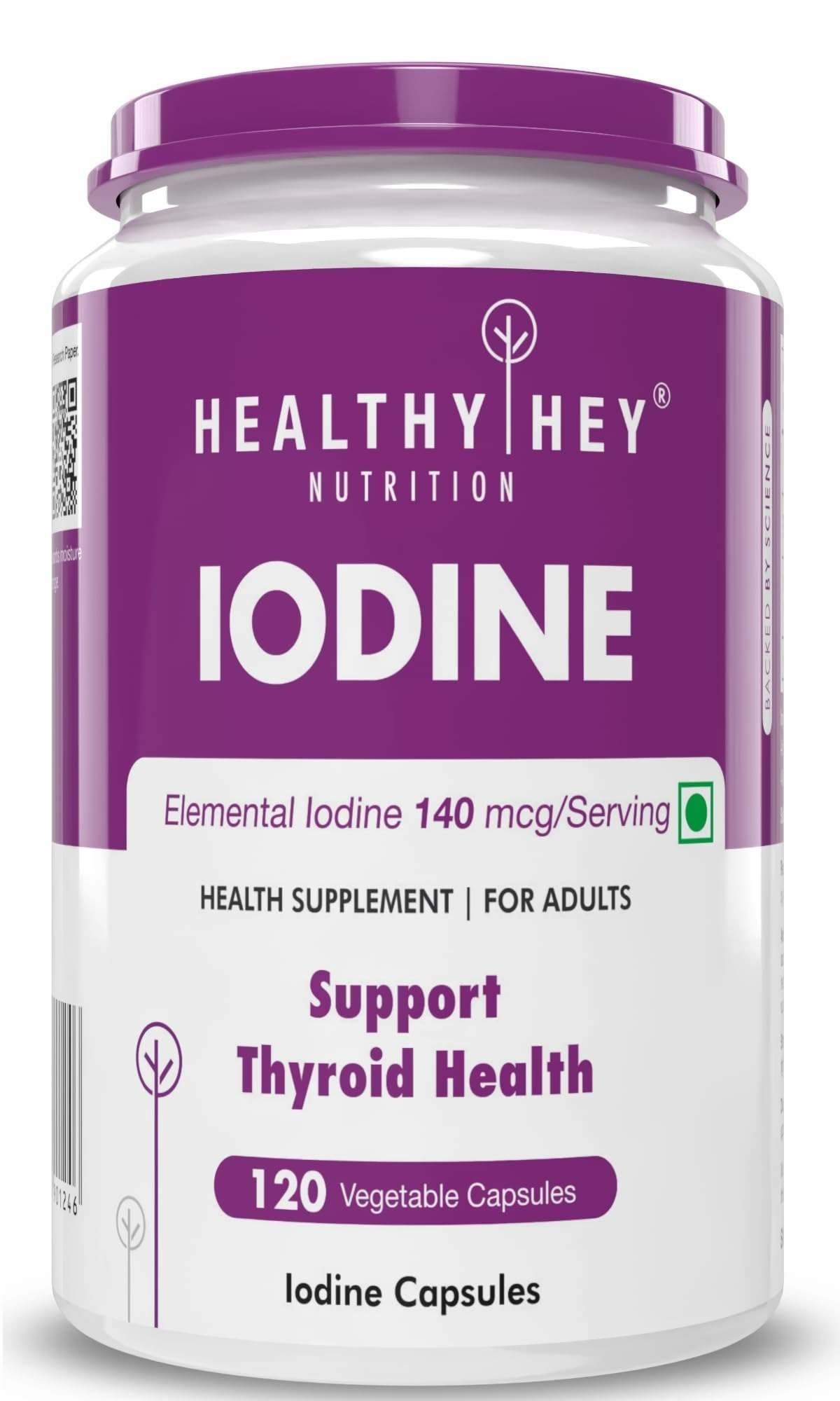 uk61OQf9gmEL-1.jpg HealthyHey Nutrition Iodine | Supplement to Support The Thyroid and Maintain Healthy Cellular Metabolism* | 120 Veg Capsules - Fast UK Delivery - Image 1