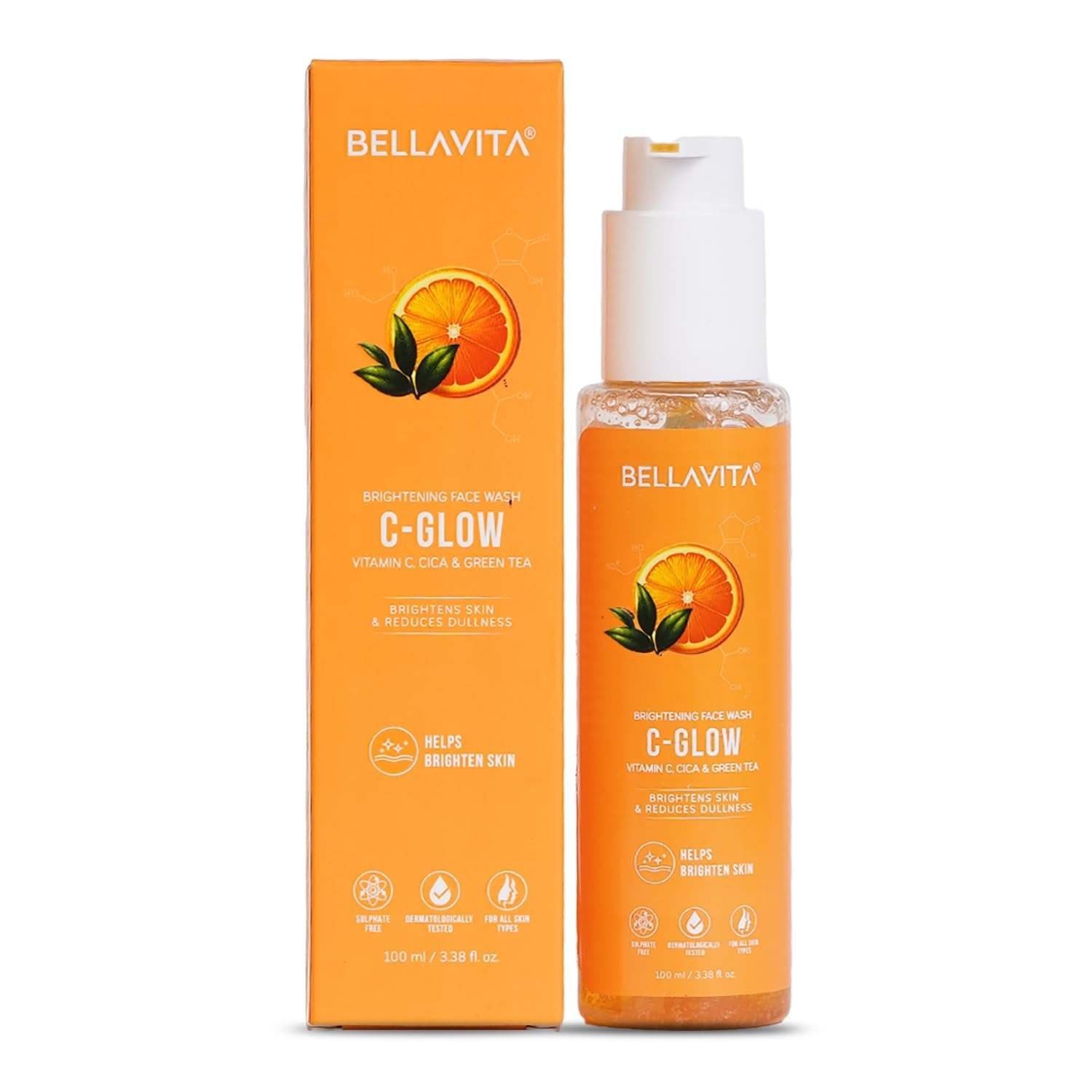 uk61OlNEuWdDL-1.jpg Bella Vita Organic Vitamin C-Glow Natural Face Wash with Honey, Aloe and Sandalwood, Oil Control, Acne Removal and Glowing Skin for Men and Women - 100 ml - Fast UK Delivery - Image 1