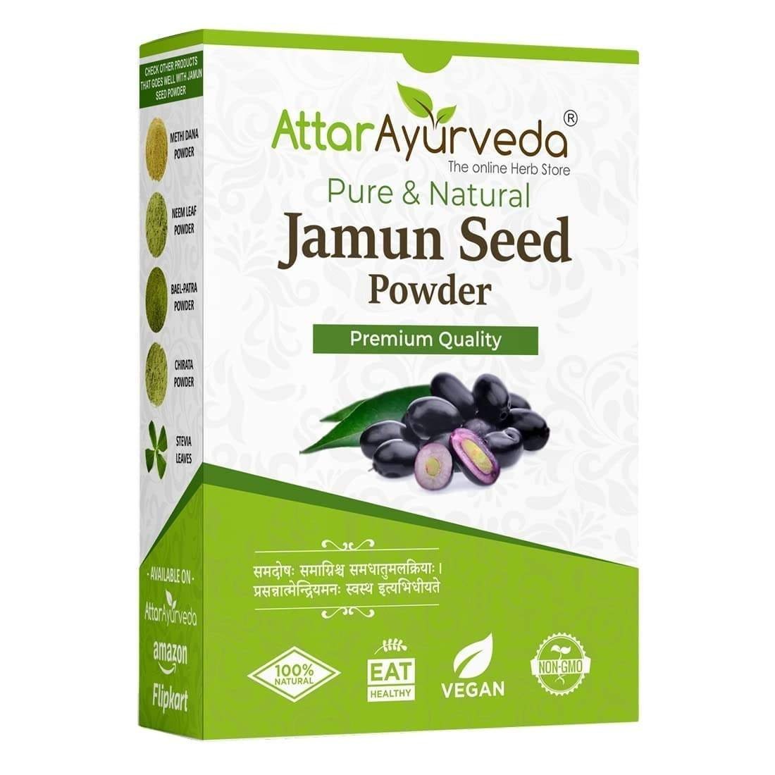 uk61P4-EMBzUL-1-1.jpg Attar Ayurveda Jamun Seed Powder - 500 g - Fast UK Delivery - Image 1