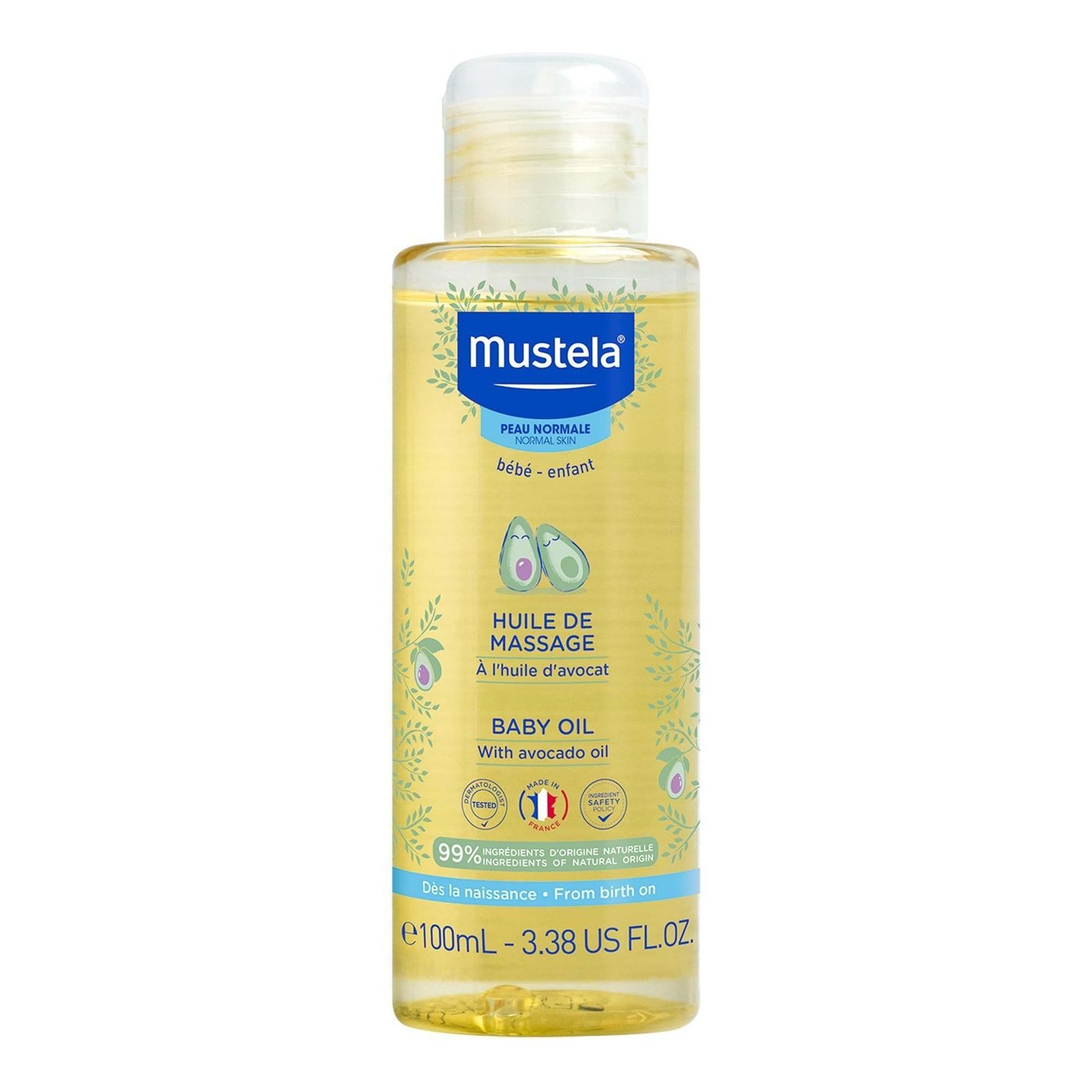 uk61Pn-yEgL-1.jpg Mustela Baby Oil - Moisturizing Oil for Massage - with Natural Avocado, Pomegranate & Sunflower Oil - 3.38 fl. Oz - Fast UK Delivery - Image 1