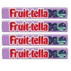 Fruit-Tella Blackcurrent Flavour Chewy Toffee Stick (Pack OF 4 x 32.4g) - Fast UK Delivery