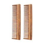 Groviva Sheesham Wood Comb 13 FC | For Hair Growth, hair fall, Dandruff Control | Hair Straightening | Frizz Control | Comb for Men & Women | Oil Treated | Wide Tooth (Pack of 2) - Fast UK Delivery