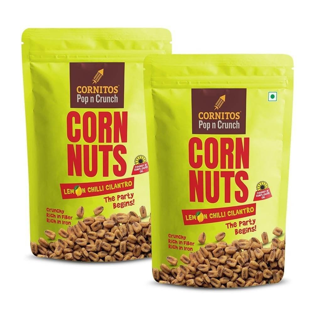 uk61PzY1gxw8L-1-1.jpg CORNITOS Roasted Corn Nut Lemon Chili Cilantro | Pack of 2 (140g Each) - Fast UK Delivery - Image 1