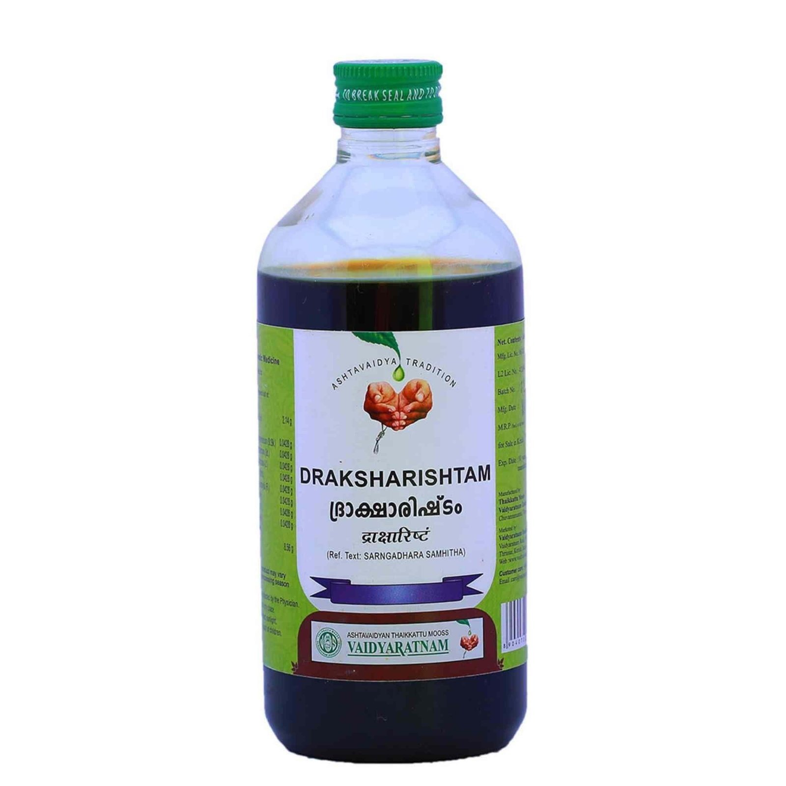 uk61QGkU3mb-L-1.jpg Vaidyaratnam Draksharishtam (450 ML) - Fast UK Delivery - Image 1
