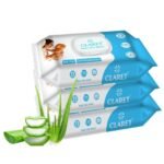 Claret Baby Wet Wipes, 99% Purified Water wipes, Aloe Barbadensis ,Gentle & Soap-Free, Prevents Rashes & Redness, Dermatologically Tested Baby wet wipes, Alcohol-Free wipes for entire body , Pack of 3 (72 Wipes/each) - Fast UK Delivery