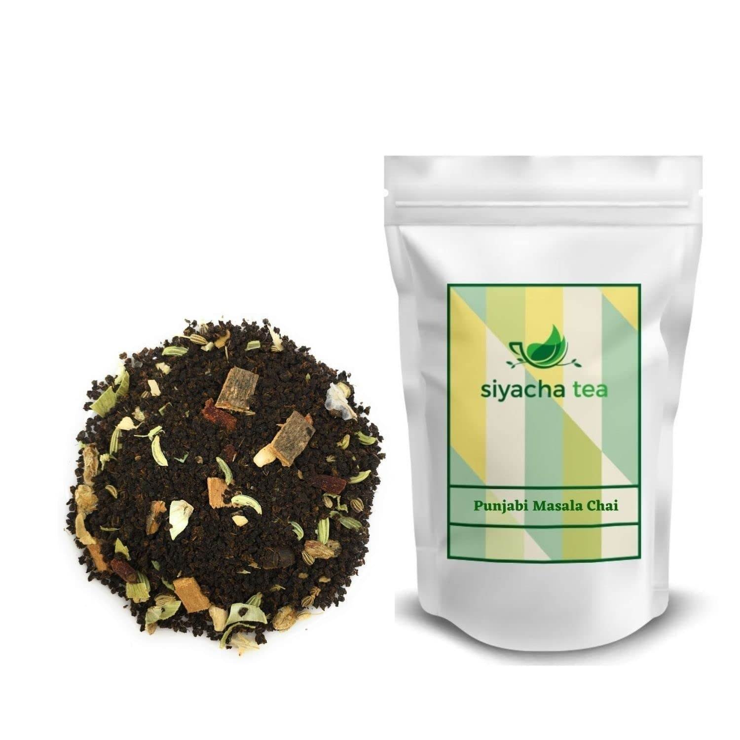 uk61RDgqrEBzL-1-1.jpg Siyacha Tea Punjabi Masala Chai | Indian Traditional Dhaba Cutting Chai |Pure Assam Black Tea, Cinnamon, Black Pepper, Cardamom, Clove etc | 100% Natural Whole Spice Blend | 250 Grams - Fast UK Delivery - Image 1