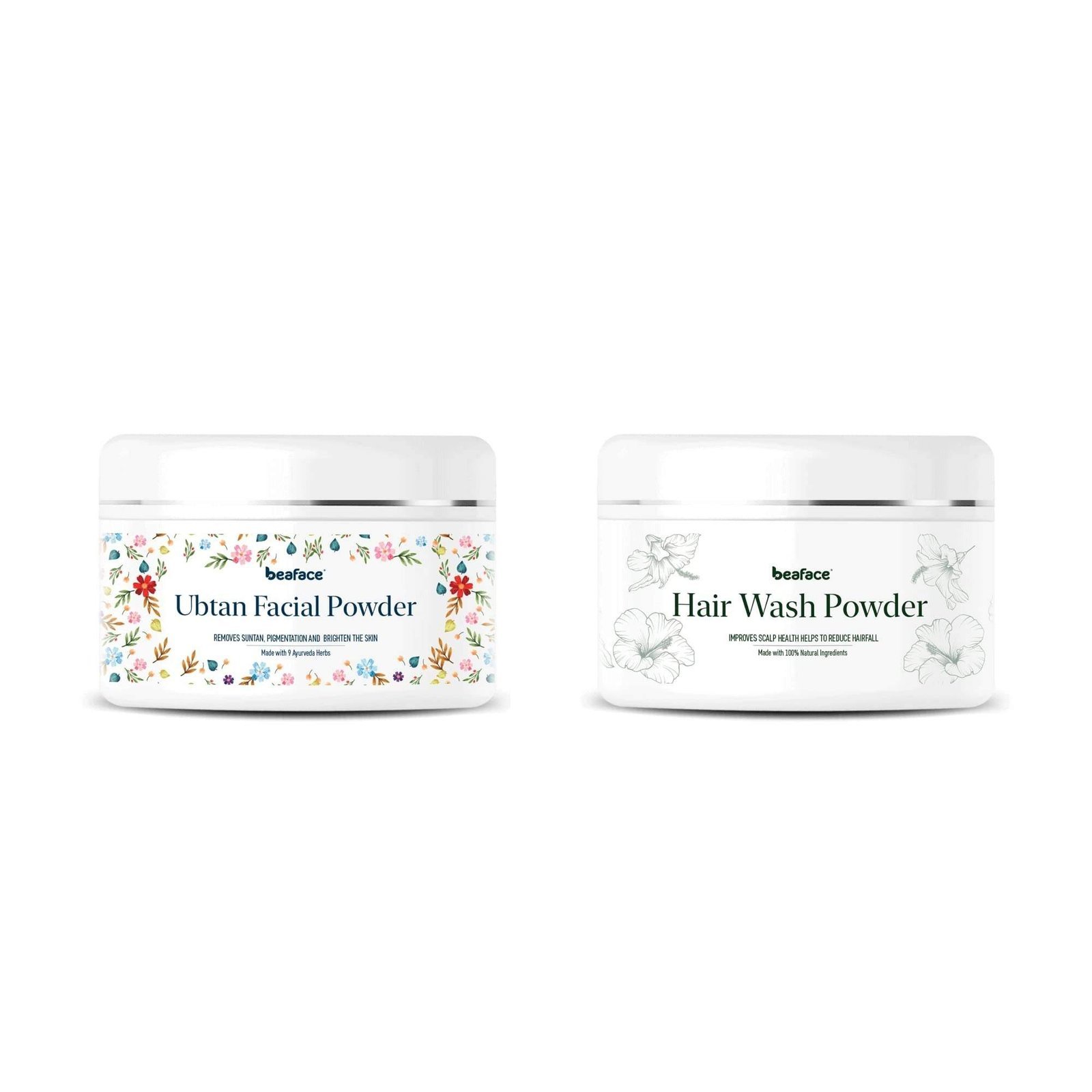 uk61RFrkNeAdL-1-1.jpg Beaface Combo Pack Hair Wash Powder 100gm Ubtan Facial Powder 100gm (Pack of 2) - Fast UK Delivery - Image 1