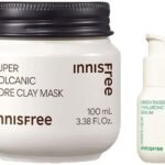 Innisfree Super Volcanic Pore Clay Mask 2X 100ml & Innisfree Green Tea Seed Serum- Mini (30ml) Combo - Fast UK Delivery