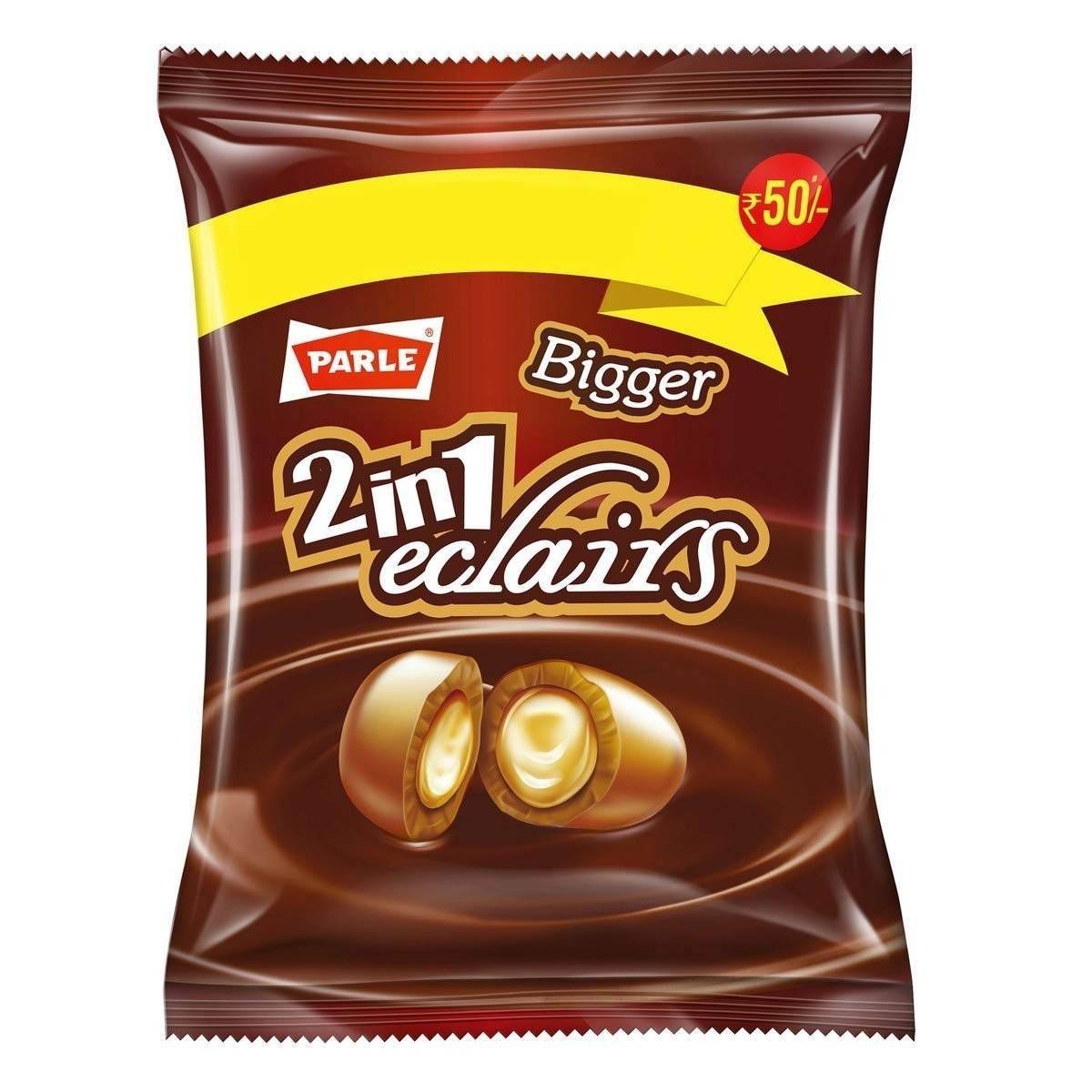 uk61Sq5FsxDBL-1-1.jpg Parle Bigger 2In1 Eclairs,Cream Caramel, 198 Grams - Fast UK Delivery - Image 1
