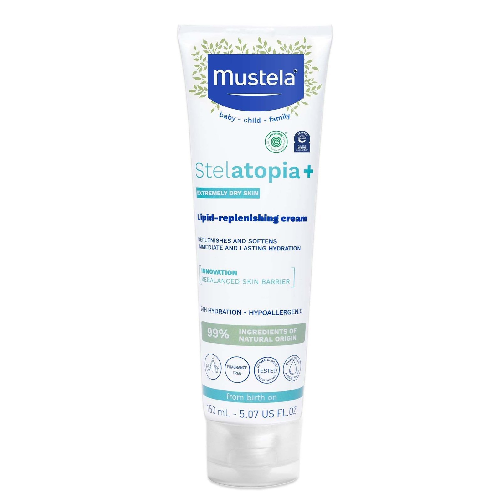 uk61StcJI7kIL-1-1.jpg Mustela Stelatopia+ - Lipid-Replenishing Cream - Moisturizer for Eczema-Prone Skin - With Natural Sunflower Oil and Prebiotic - For Babies, Kids & Adults - Fragrance Free - 5.07 fl oz - Fast UK Delivery - Image 1