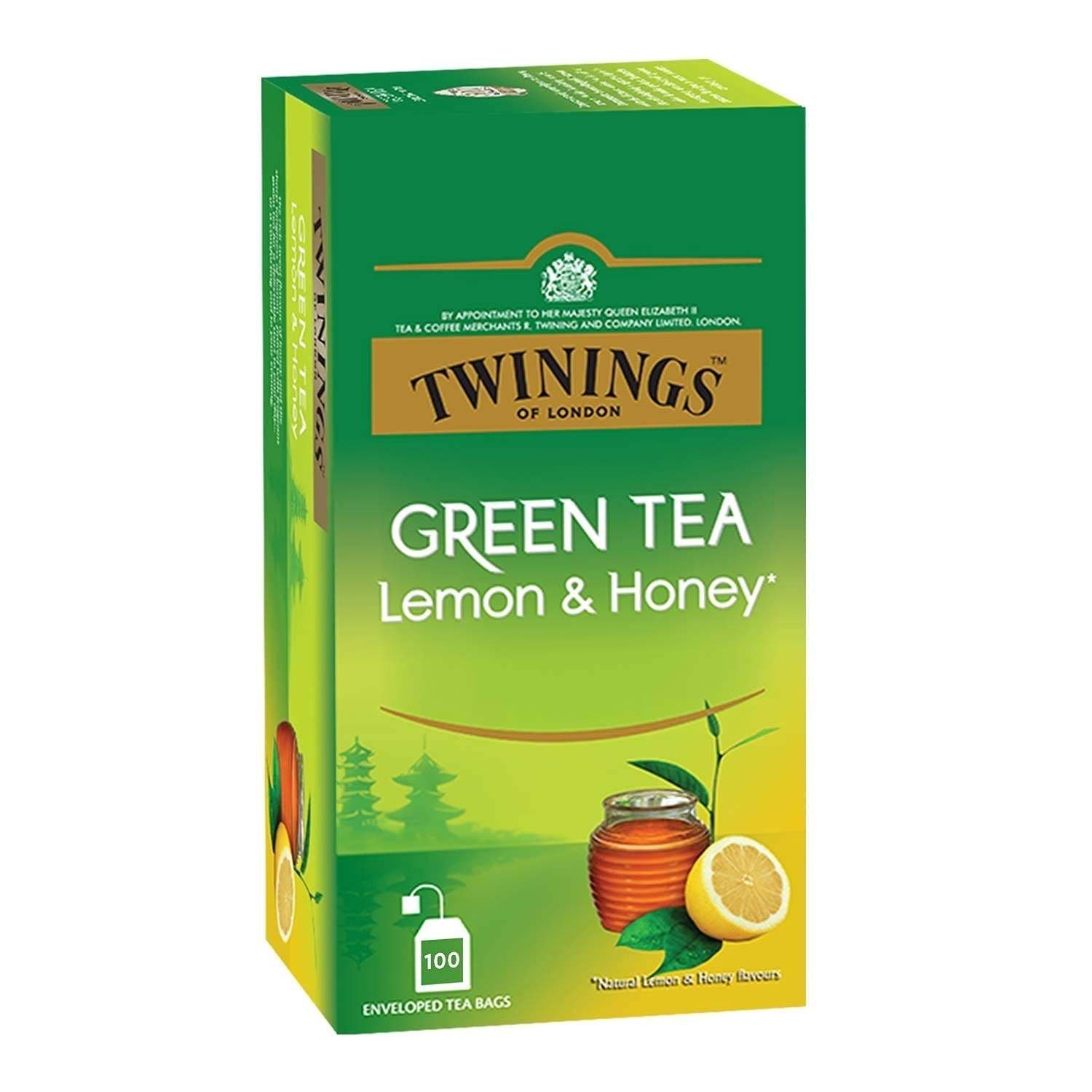 uk61T8saDlArL-1.jpg Twinings Green Tea Lemon & Honey, 100 Teabags, Green Tea, Sweet Honey & Tangy Lemon, 200 grams, Pack of 1 - Fast UK Delivery - Image 1