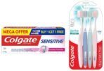 Colgate Gentle Enamel Ultra Soft Bristles Manual Toothbrush for adults, 4 Pcs & Colgate Sensitive Everyday Protection Toothpaste, Twin Pack Of 160g (80g X 2) - Fast UK Delivery