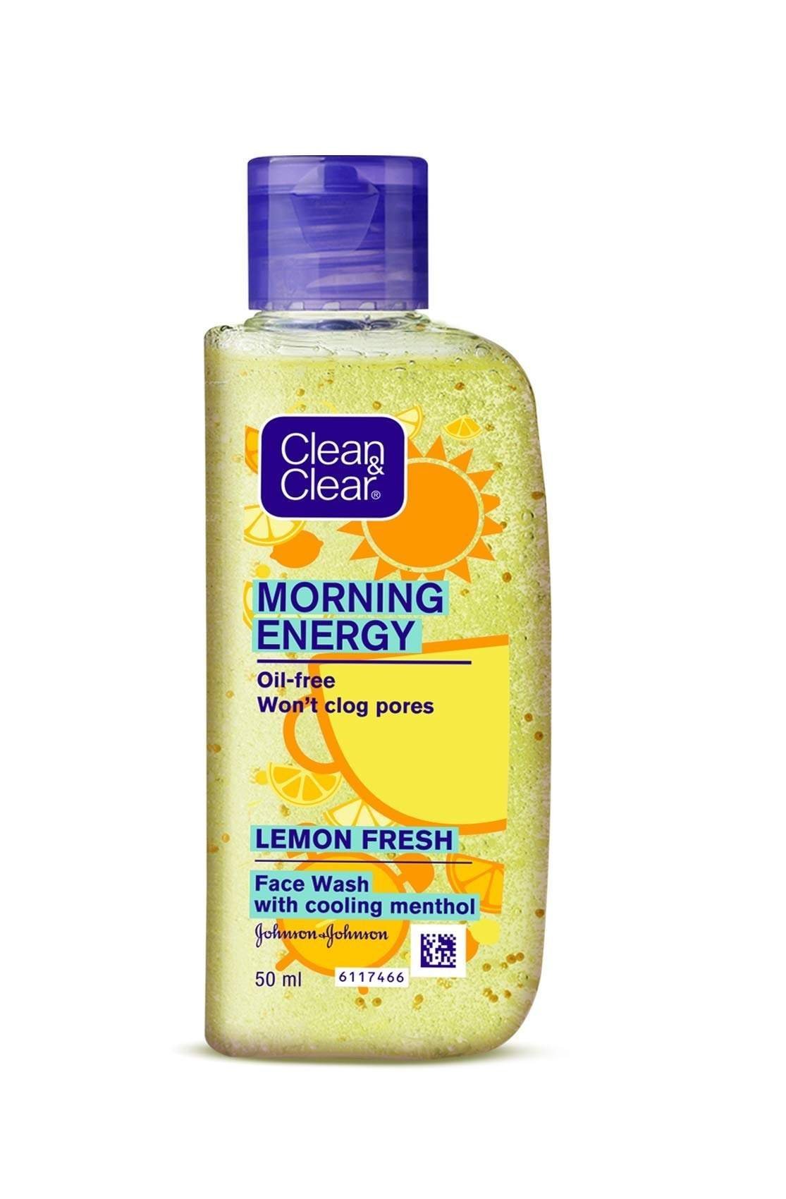 uk61UWoYxsnL-1.jpg Clean & Clear Morning Energy Lemon Fresh Face Wash, Yellow, 50 ml - Fast UK Delivery - Image 1