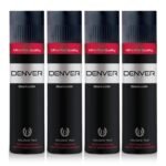 DENVER Black Code Cologne Talc - 100GM Each (Pack of 4) | Scented Talc for Men - Fast UK Delivery