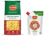 Del Monte FoodCraft Chifferi Pasta, 100% Durum Wheat Semolina, 1kg & Delmonte Del Monte Pizza & Pasta Sauce Spout Pack, 400g - Fast UK Delivery