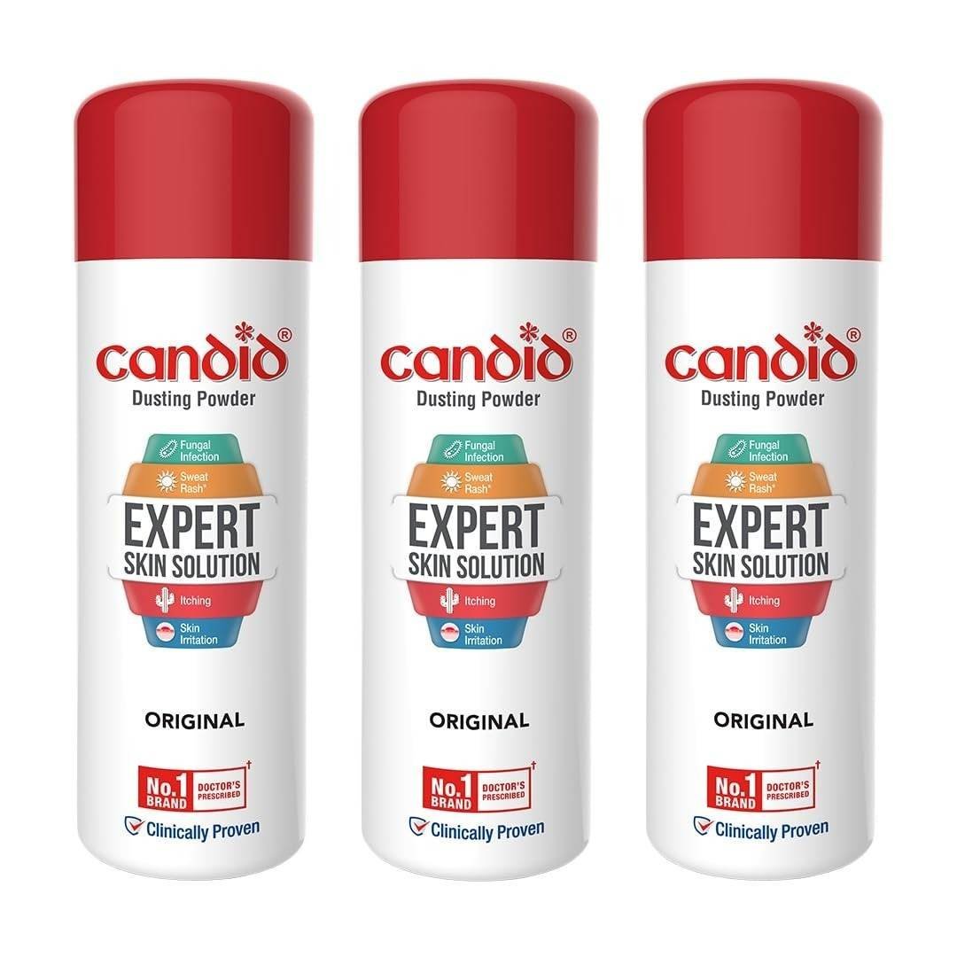 uk61UxtD2ztwL-1-1.jpg Candid Dusting Powder | Expert Skin Solution |Doctor's Prescribed No.1 Brand | Prevents Sweat Rash, Itching, Fungal Infection & Skin Irritation | Anti-fungal Powder | Clotrimazole | 120g | Pack of 3 - Fast UK Delivery - Image 1