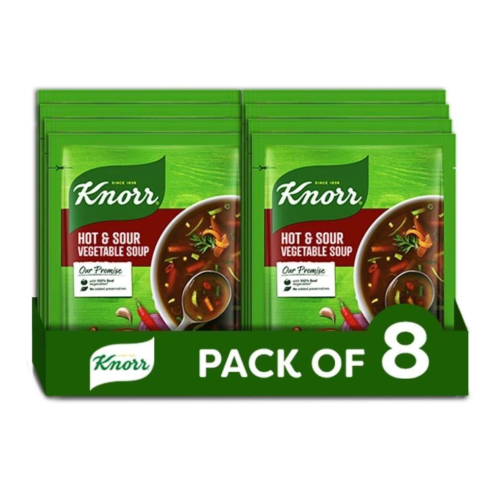 uk61UzrN7Cq5L-1-1.jpg Knorr Classic Hot & Sour Vegetable Soup, 43 g (Pack of 8),Transparent - Fast UK Delivery - Image 1