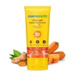 Mamaearth Ultra Light Indian Sunscreen-80 g with Carrot Seed & Turmeric | SPF 50 PA ++++| UVA & UVB Protection | No White Cast | Non-Greasy & Quick Absorbing | Super Lightweight | Suits All Skin Types - Fast UK Delivery