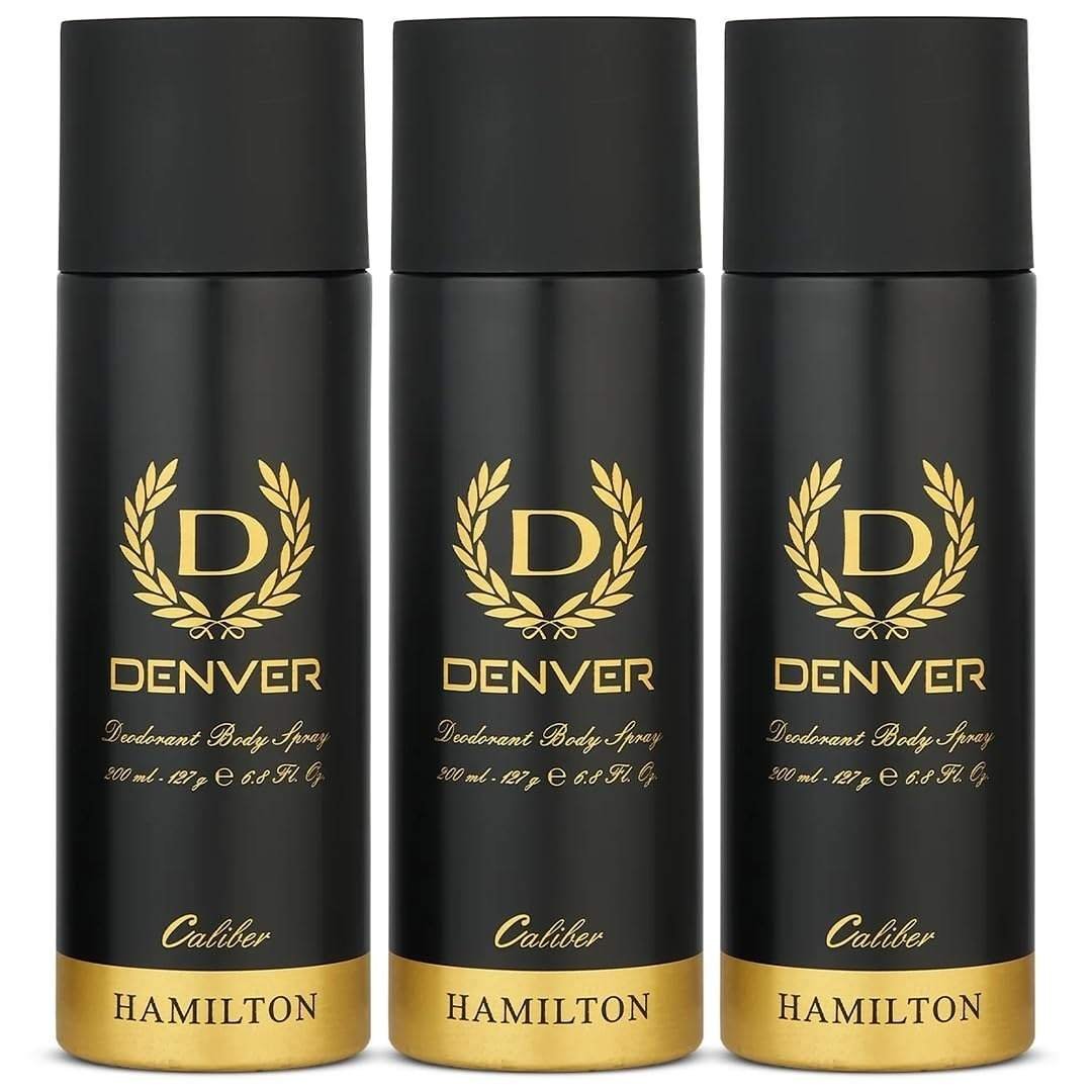 uk61VVBkdnReL-1-1.jpg DENVER Hamilton Caliber Deodorant Body Spray - 165ML Each (Pack of 3) | Long Lasting Deodorant for Men - Fast UK Delivery - Image 1