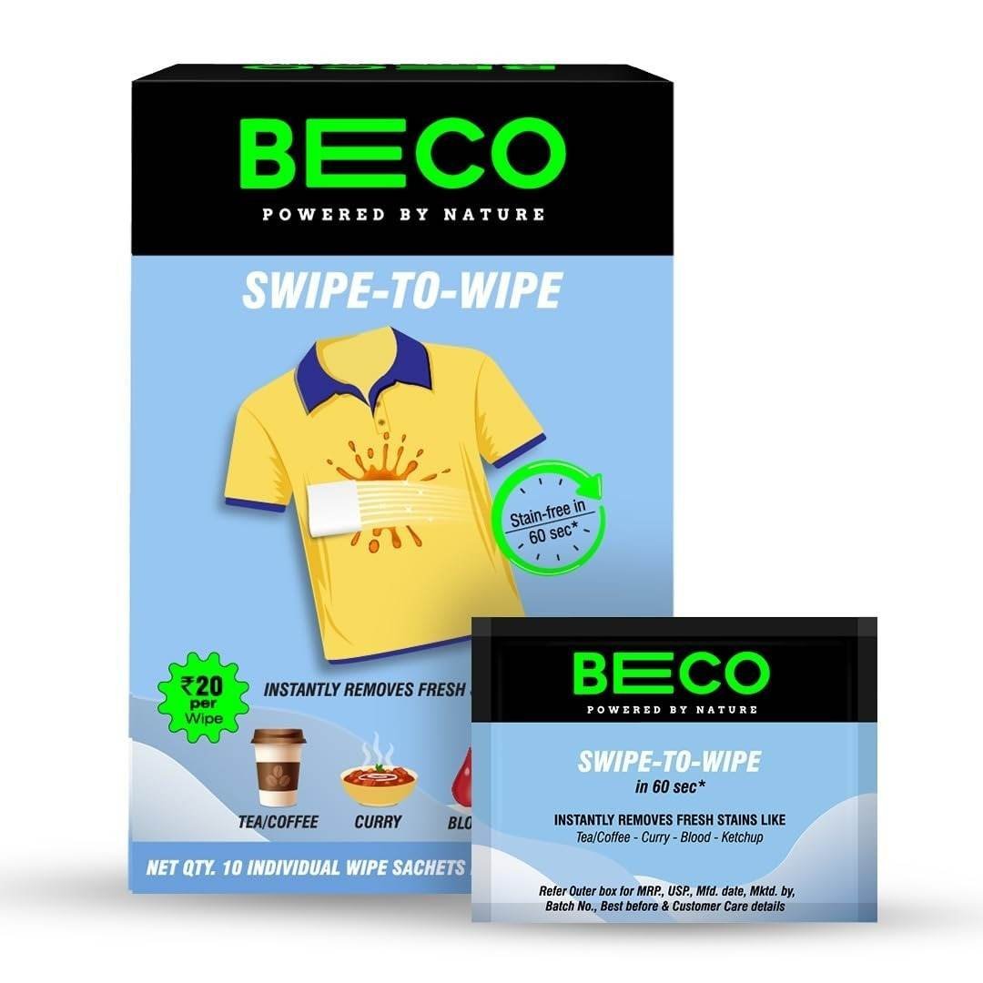 uk61W05ipn1L-1.jpg Beco Instant Stain Remover Wipes - Pack of 10 | On the Go Stain Remover Wipes | Swipe to Wipe Stains in 60 seconds - Fast UK Delivery - Image 1