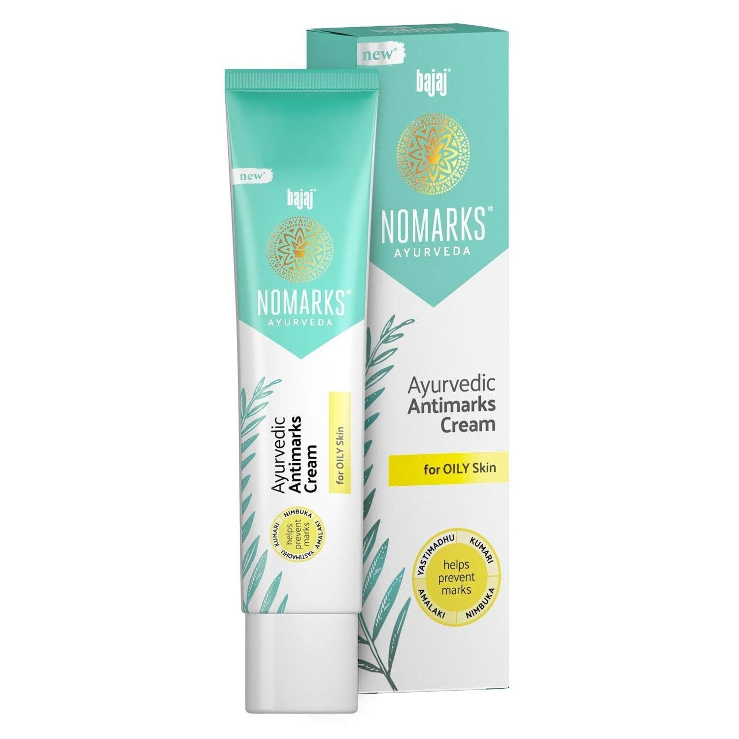 uk61WKgAnaySL-1-1.jpg Bajaj Nomarks Ayurvedic Antimarks Cream for Oily skin, 25gm - Fast UK Delivery - Image 1