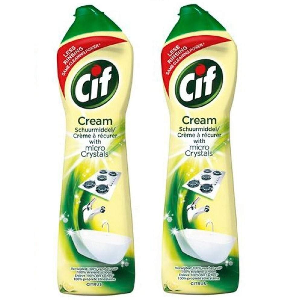 uk61WWg062UyL-1.jpg Cif Multi Purpose Cleaner with Cream and Micro Crystals Lemon, 500 ml - Pack of 2 - Fast UK Delivery - Image 1