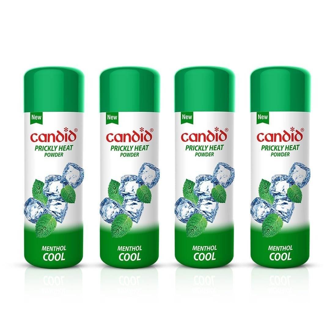 uk61WpAIrGcqL-1-1.jpg Candid Prickly Heat Powder | Relief from Rashes & Prickly Heat | Neem & Menthol Cooling | Soothing Relief from Itching & Burning | Sweat Absorption | Controls Bacterial Growth | 120g | Pack of 4 - Fast UK Delivery - Image 1