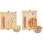 Vedaka Whole Cashews, (200g) With Vedaka Whole Almonds, (200g) - Fast UK Delivery
