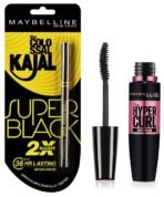 Maybelline New York Colossal Kajal, Super Black, 0.35g and Maybelline New York Hypercurl Mascara Washable, Black, 9.2ml - Fast UK Delivery