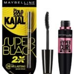 Maybelline New York Colossal Kajal, Super Black, 0.35g and Maybelline New York Hypercurl Mascara Washable, Black, 9.2ml - Fast UK Delivery