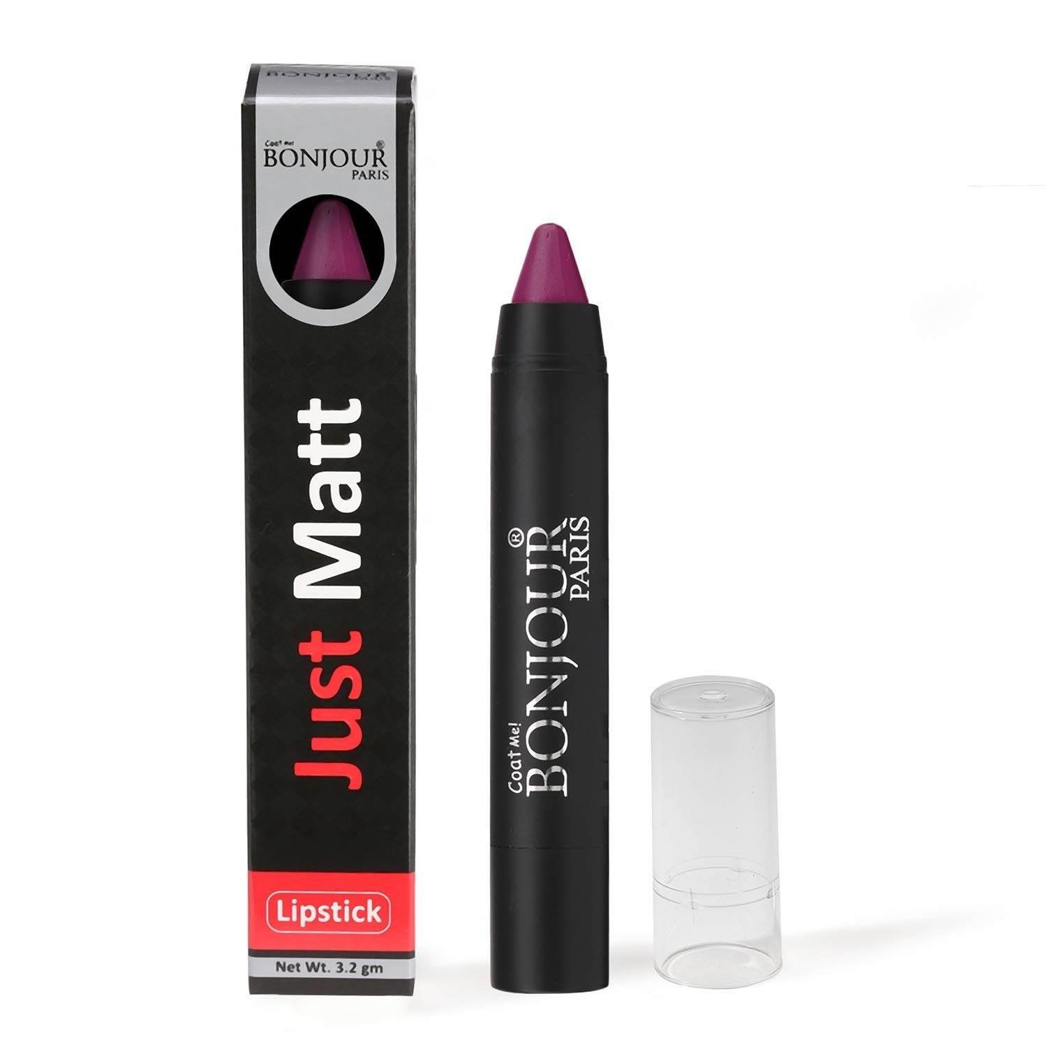 uk61XS2QKGIQL-1.jpg Bonjour Paris Just Matte Lip Crayon - Fuchsia, 3.2g - Fast UK Delivery - Image 1