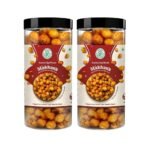 H&H HEALTH & HYGIENE Roasted Chat Masala Makhana Sourced Directly Healthy Snack Fox Nuts | Lotus Puffs | Rich in Calcium | Maintains Weight | Fit for Fasting(Makhana) (100g, Chaat Masala Pack Of 2) - Fast UK Delivery