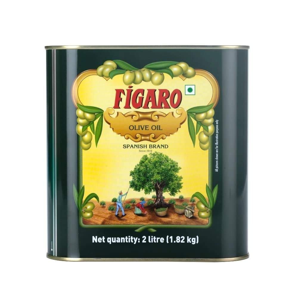uk61Xc39PTsnL-1.jpg Figaro Olive Oil- Pure Olive Oil-Daily Cooking Oil- Perfect for Indian Dishes- Curries, Gravy- Imported from Spain- 2L Tin - Fast UK Delivery - Image 1