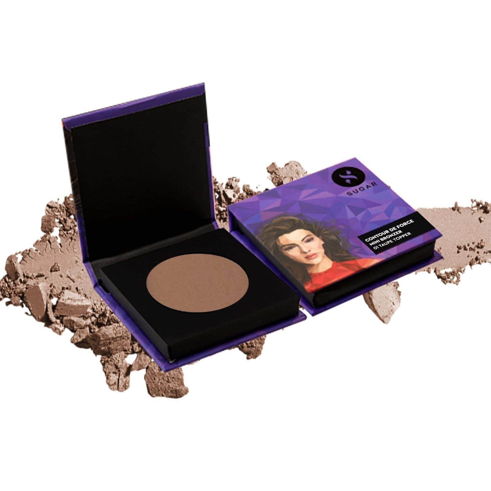 uk61YQAFFkooL-1.jpg SUGAR Cosmetics - Contour De Force - Mini Bronzer - 01 Taupe Topper (Brown-Gray Matte Bronzer) - Lightweight, Contour Bronzer with Matte Finish - Fast UK Delivery - Image 1