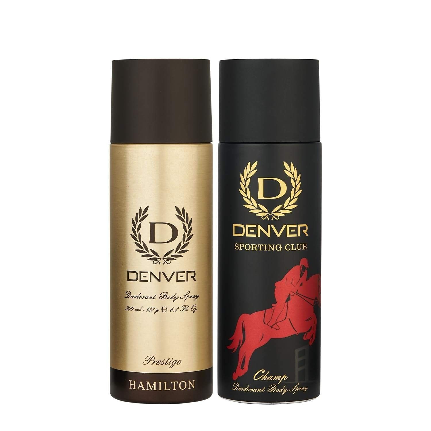 uk61YUpICtbuL-1-1.jpg DENVER Prestige Deo & Sporting Club Champ Deo - 200ML Each (Combo Pack of 2) | Long Lasting Deodorant Body Spray - For Men - Fast UK Delivery - Image 1