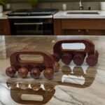 FA INDUSTRIES Wooden B 8ack Massager Back Pain Relief Whole Body Massager Of 8 Massage Roller (Size - 16 x 7.5 x 7.5 cm) Combo Pack of 2 - Fast UK Delivery