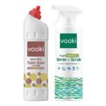 Vooki Heavy Duty Toilet Bowl Cleaner Fumeless Deep Action liquid & Tough Lime Scale Stain Descaler Remover for Showers & Floor Tiles - 500 ml Each for Home and Commercial Use (Combo Pack of 2) - Fast UK Delivery