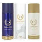 DENVER Pride Deo, Victor, Imperial Deodorant Body Spray For Men -165ML Each (Pack Of 3) | Long Lasting Deo - Fast UK Delivery