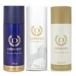 DENVER Pride Deo, Victor, Imperial Deodorant Body Spray For Men -165ML Each (Pack Of 3) | Long Lasting Deo - Fast UK Delivery