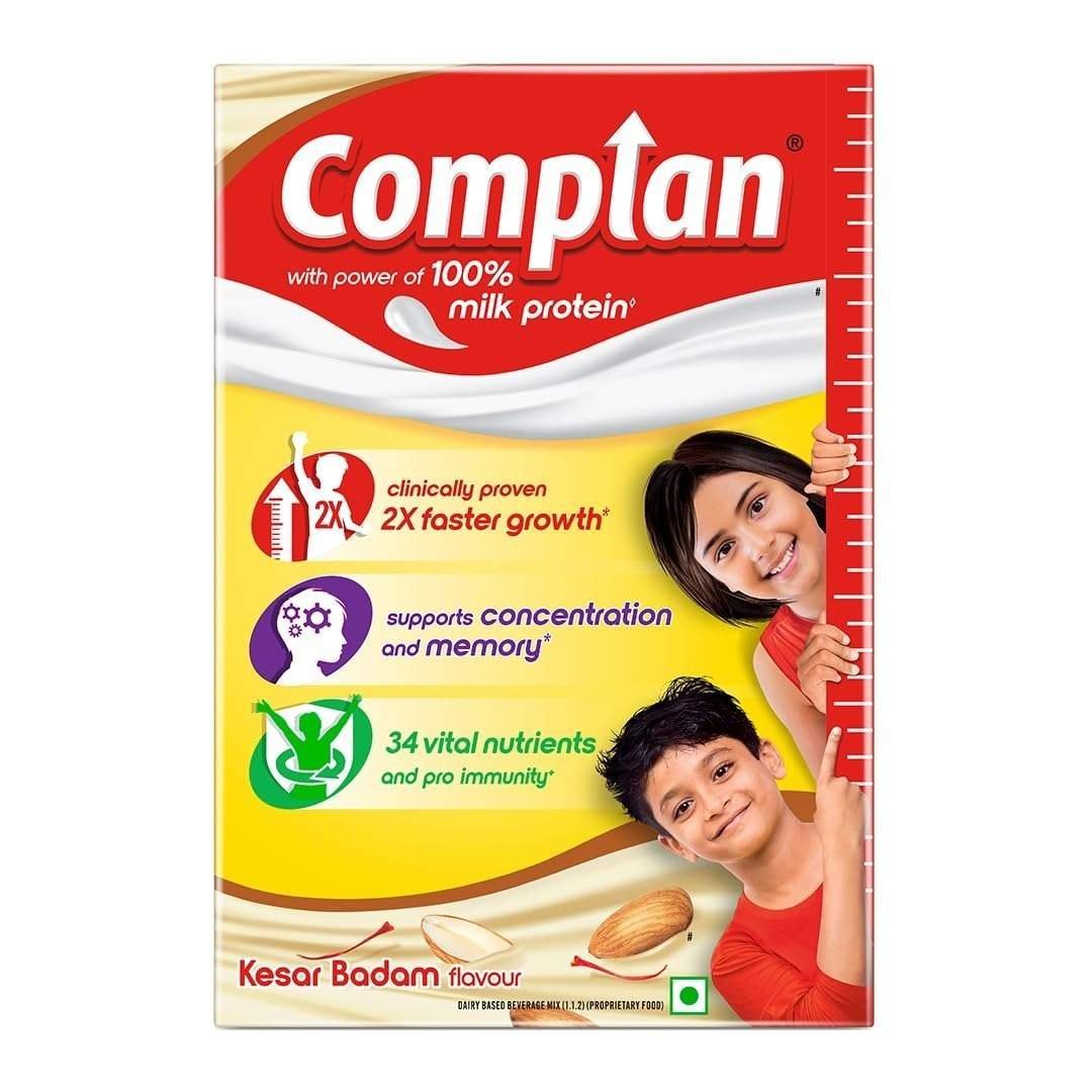 uk61ZgPxaUYL-1.jpg Complan Nutrition Drink Powder for Children, Kesar Badam Flavour, 500 g Carton | Nutrition drink for kids with protein & 34 vital nutrients - Fast UK Delivery - Image 1