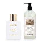 Bella Vita Luxury White Oud EDP Premium Long Lasting Fragrance Perfume 100ml & Shower Gel for Deep Cleansing, Hydrating, Softer Skin with Aloe Vera 500ml - Fast UK Delivery
