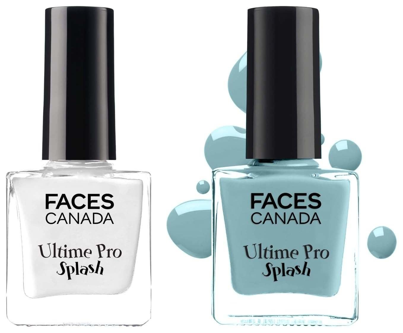 uk61b68fpdRL-1.jpg FACESCANADA Splash Glossy Finish Nail Enamel, White O White 14, 8 Ml & Faces Splash Glossy Nail Enamel, Frozen 40, 8 Ml - Fast UK Delivery - Image 1