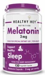 HealthyHey Nutrition Melatonin 3mg, Pack of 120 vegetable capsules - Promotes Sleep and Relaxation - Fast UK Delivery