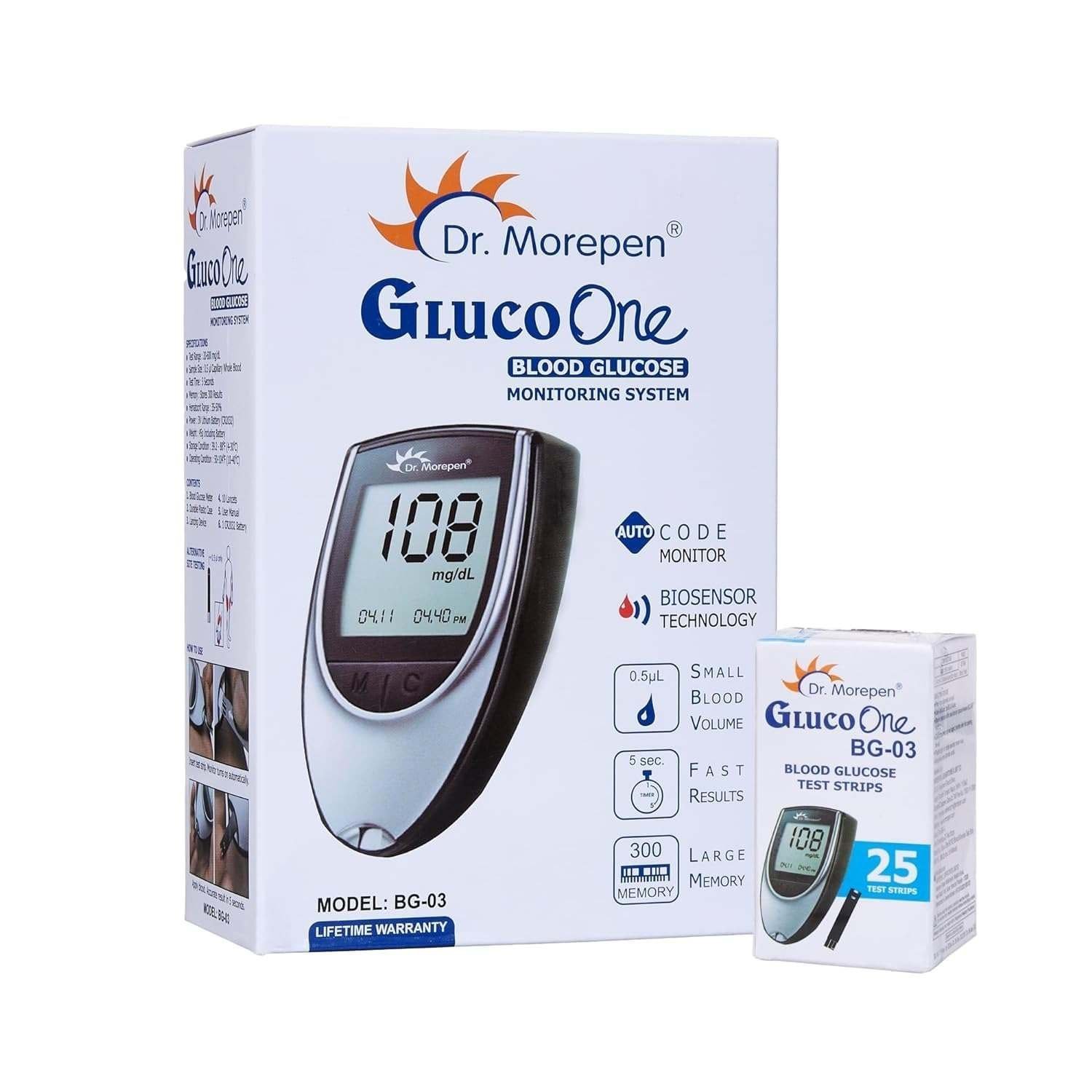 uk61c2QzwJ-nL-1-1.jpg Dr. Morepen BLOOD GLUCOSE Glucometer (Grey) - Fast UK Delivery - Image 1