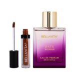 Bella Vita Luxury Just A Fling Duo|Date Women Perfume 100Ml + Kiss Proof Liquid Lipstick 4.5Ml|Shade Just Nude|Pink Pepper,Musk And Jasmine Gift Pack|Long Lasting|Ultra Matte Lipstick|Transfer-Proof - Fast UK Delivery